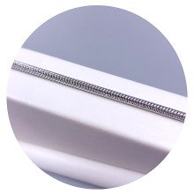 Ланцюжок Stainless Steel. Сталь. Родій. Довжина: 50 см. Ширина: 2 мм. Круглий снейк