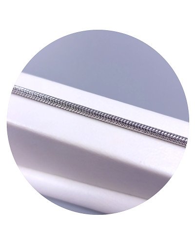 Ланцюжок Stainless Steel. Сталь. Родій. Довжина: 50 см. Ширина: 2 мм. Круглий снейк