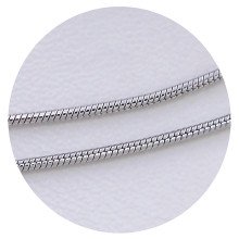 Ланцюжок Stainless Steel. Сталь. Родій. Довжина: 45 см. Ширина: 1 мм. Круглий снейк