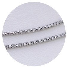 Ланцюжок Stainless Steel. Сталь. Родій. Довжина: 45 см. Ширина: 1 мм. Круглий снейк