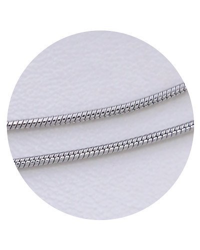 Ланцюжок Stainless Steel. Сталь. Родій. Довжина: 45 см. Ширина: 1 мм. Круглий снейк