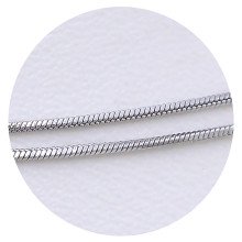 Ланцюжок Stainless Steel. Сталь. Родій. Довжина: 45 см. Ширина: 1 мм. Квадратний снейк