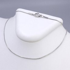 Ланцюжок Stainless Steel. Сталь. Родій. Довжина: 45 см. Ширина: 1 мм. Квадратний снейк