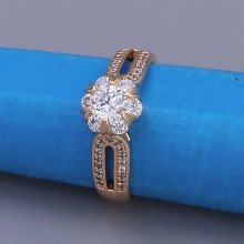 Каблучка XР. Позолота 18К. Камені: білий циркон. Є: 16р 17р