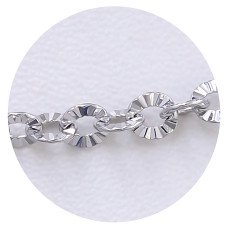 Ланцюжок Stainless Steel. Сталь. Родій. Довжина: 50 см. Ширина: 4 мм.
