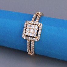 Каблучка XР. Позолота 18К. Камені: білий циркон. Є: 19р 20р