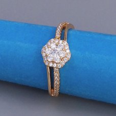 Каблучка XР. Позолота 18К. Камені: білий циркон. Є: 19р