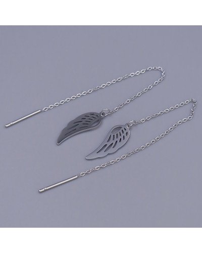 Сережки-протяжки Stainless Steel. Сталь. Родій. Довжина: 100 мм