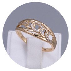 Каблучка XР. Позолота 18К. Камені: циркон. Є: 16р 18р 20р