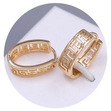 Сережки ХР. Позолота 18К. Довжина: 20 мм. Ширина: 7 мм.