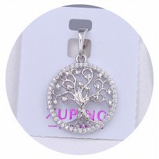 Кулон XР. Родій. Камені: білий циркон. Довжина: 26 мм. Ширина: 18 мм.