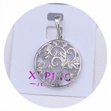Кулон XР. Родій. Камені: білий циркон. Довжина: 26 мм. Ширина: 18 мм.