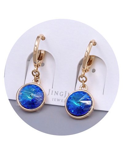 Сережки XР. Позолота 18К. Камені: Swarovski блакитного кольору. Довжина: 26 мм. Ширина: 10 мм.