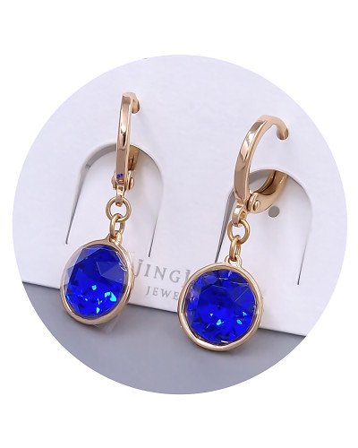 Сережки XР. Позолота 18К. Камені: Swarovski синього кольору. Довжина: 26 мм. Ширина: 10 мм.