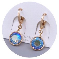 Сережки XР. Позолота 18К. Камені: Swarovski, хамелеон. Довжина: 26 мм. Ширина: 10 мм.