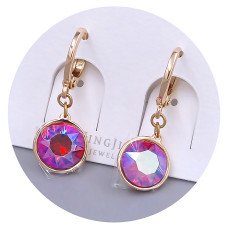 Сережки XР. Позолота 18К. Камені: Swarovski, хамелеон. Довжина: 26 мм. Ширина: 10 мм.