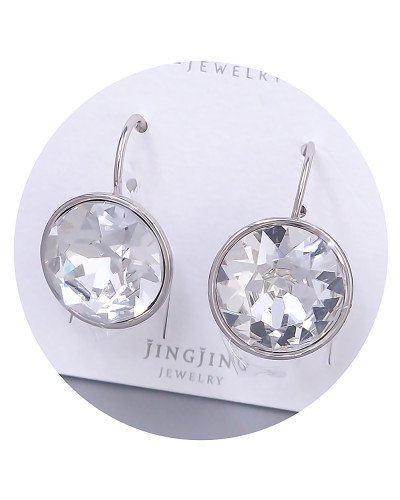Сережки ХР. Родій. Камені: Swarovski білого кольору. Довжина: 21 мм. Ширина: 15 мм.
