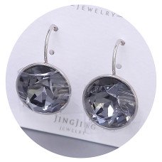 Сережки ХР. Родій. Камені: Swarovski чорного кольору. Довжина: 21 мм. Ширина: 15 мм.