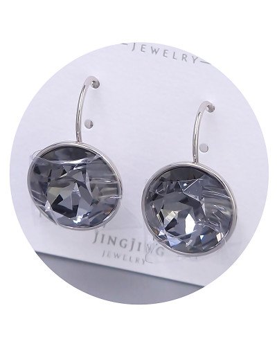 Сережки ХР. Родій. Камені: Swarovski чорного кольору. Довжина: 21 мм. Ширина: 15 мм.