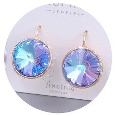 Сережки XР. Позолота 18К. Камені: Swarovski хамелеон. Довжина: 21 мм. Ширина: 15 мм.