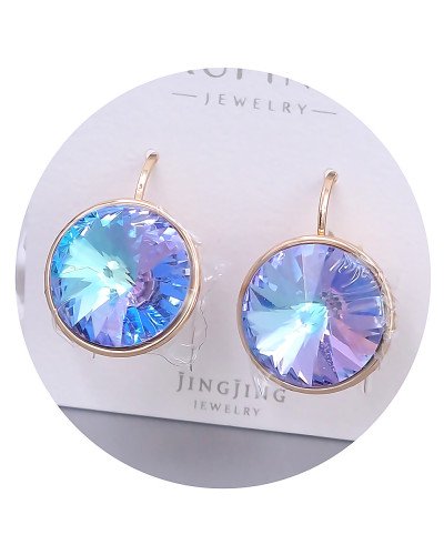 Сережки XР. Позолота 18К. Камені: Swarovski хамелеон. Довжина: 21 мм. Ширина: 15 мм.