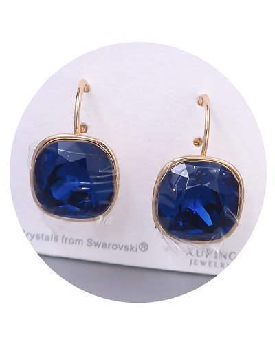 Сережки XР. Позолота 18К. Камені: Swarovski синього кольору. Довжина: 19 мм. Ширина: 13 мм.