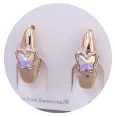 Сережки XР. Позолота 18К. Swarovski бензинового кольору. Довжина: 18 мм. Ширина: 6 мм.