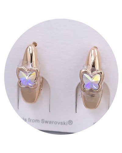Сережки XР. Позолота 18К. Swarovski бензинового кольору. Довжина: 18 мм. Ширина: 6 мм.