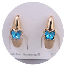 Сережки XР. Позолота 18К. Swarovski блакитного кольору. Довжина: 18 мм. Ширина: 6 мм.
