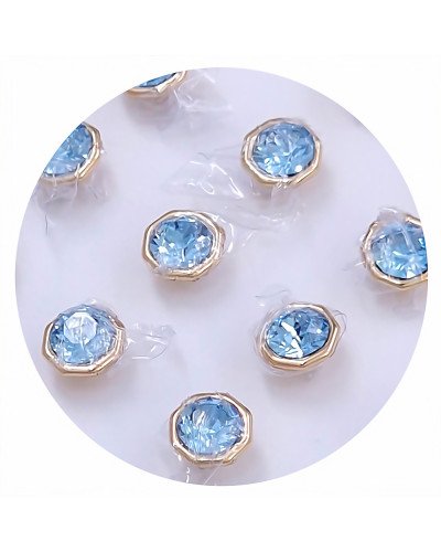 Сережки-гвоздики XР. Позолота 18К. Камені: Swarovski блакитного кольору. Діаметр: 6 мм 12 пар