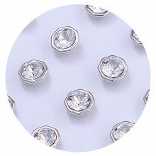 Сережки-гвоздики ХР. Родій. Камені: Swarovski білого кольору. Діаметр: 6 мм 12 пар