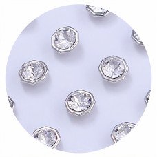 Сережки-гвоздики ХР. Родій. Камені: Swarovski білого кольору. Діаметр: 6 мм 12 пар