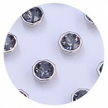 Сережки-гвоздики ХР. Родій. Камені: Swarovski чорного кольору. Діаметр: 6 мм 12 пар