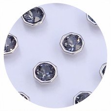 Сережки-гвоздики ХР. Родій. Камені: Swarovski чорного кольору. Діаметр: 6 мм 12 пар