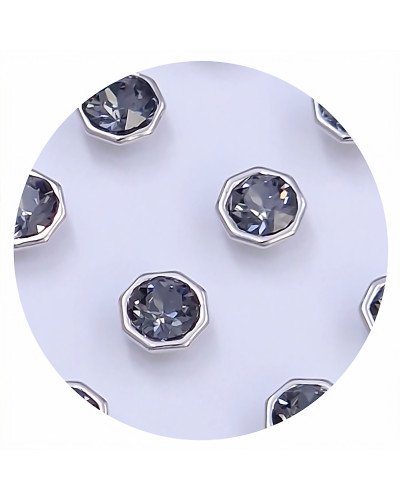 Сережки-гвоздики ХР. Родій. Камені: Swarovski чорного кольору. Діаметр: 6 мм 12 пар