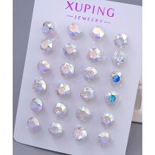 Сережки-гвоздики XР. Позолота 18К. Камені: Swarovski бензинового кольору. Діаметр: 7 мм 12 пар