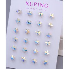 Сережки-гвоздики XР. Позолота 18К. Камені: Swarovski бензинового кольору. Діаметр: 6 мм 12 пар