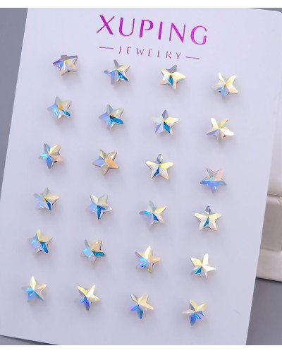 Сережки-гвоздики XР. Позолота 18К. Камені: Swarovski бензинового кольору. Діаметр: 6 мм 12 пар