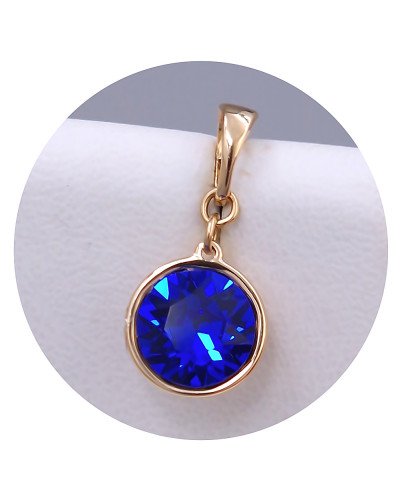 Кулон XР. Позолота 18К. Камені: Swarovski синього кольору. Довжина: 17 мм. Ширина: 10 мм.
