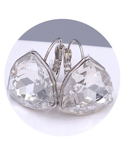 Сережки ХР. Родій. Камені: Swarovski білого кольору. Довжина: 20 мм. Ширина: 18 мм.