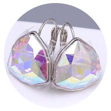 Сережки ХР. Родій. Камені: Swarovski бензинового кольору. Довжина: 20 мм. Ширина: 18 мм.