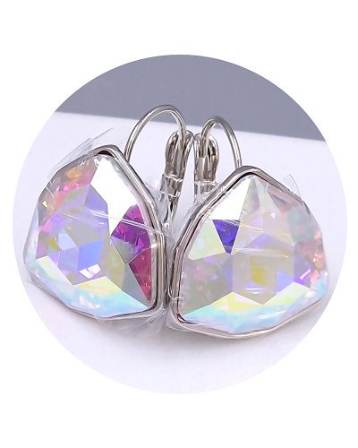 Сережки ХР. Родій. Камені: Swarovski бензинового кольору. Довжина: 20 мм. Ширина: 18 мм.