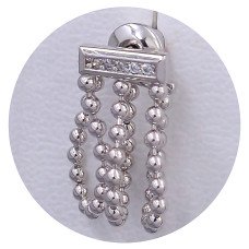 Сережки-гвоздики XР. Родій. Камені: циркон. Довжина: 16 мм. Ширина: 6 мм.
