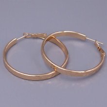 Сережки-кільця XР. Позолота 18К. Діаметр: 40 мм. Товщина: 4 мм.
