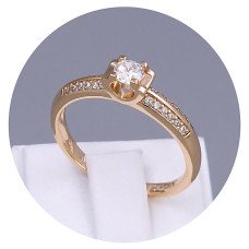 Каблучка XР. Позолота 18К. Камені: білий циркон. Є: 16р 17р 18р 19р 20р