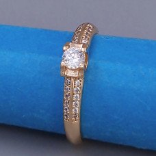 Каблучка XР. Позолота 18К. Камені: білий циркон. Є: 16р 17р 18р 19р 20р