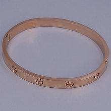 Жорсткий браслет Stainless Steel. Сталь. Позолота ЧВ. Діаметр: 68 мм