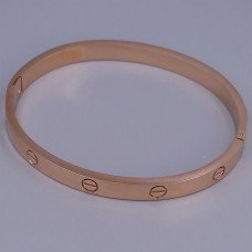 Жорсткий браслет Stainless Steel. Сталь. Позолота ЧВ. Діаметр: 68 мм