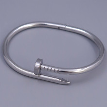 Жорсткий браслет Stainless Steel. Сталь. Родій. Діаметр: 68 мм