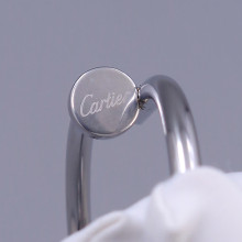 Жорсткий браслет Stainless Steel. Сталь. Родій. Діаметр: 68 мм